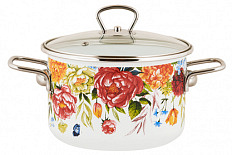 Кастрюля 5,5л цилиндрическая Peonies TM Appetite