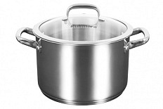 Кастрюля 5,0л стеклянная крышка Леон ТМ KUKMARA